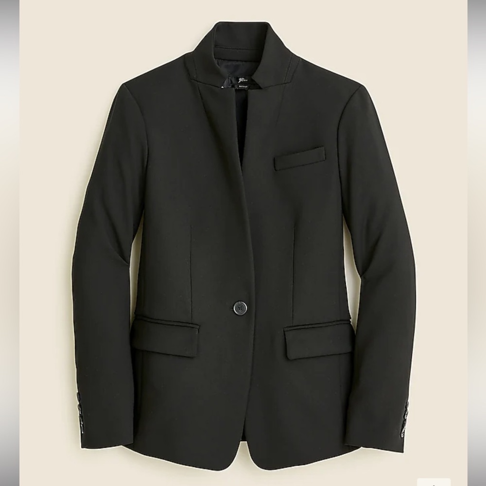 J Crew Regent Blazer, 16 T, black, NTW